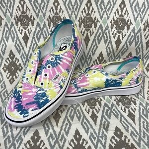 Vans Womens 6 Comfycush Tie Dye Pastel Lace Up Low Top Sneakers Skater Shoes